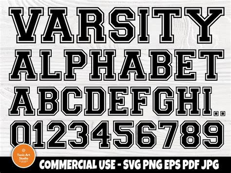 Varsity Font College Alphabet Graphic By Tonisartstudio Creative Fabrica
