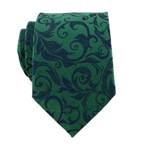 Dark Green Floral Tie 100 Silk Classy Men Collection
