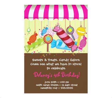 14 Wonderful Candyland Invitation Templates Psd Ai Word Indesign