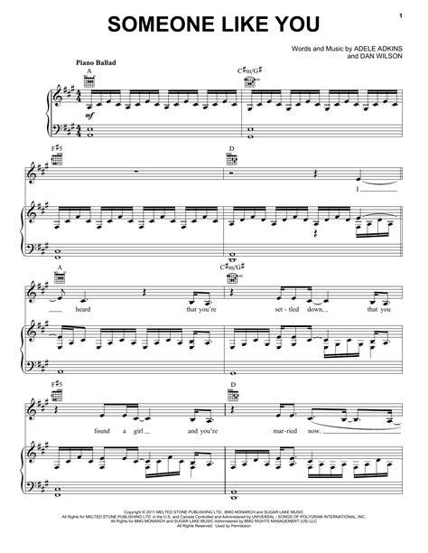 Adele Someone Like You Sheet Music Notes Download Printable Pdf Score