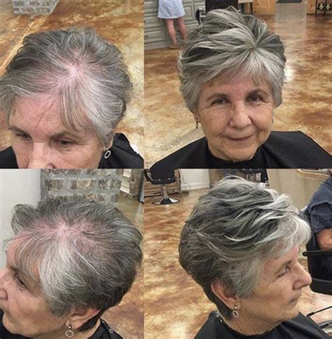 A woman with very short hair does not have many options to choose from when it comes to feathered out bob is a classic hairstyle for older women. Great Haircuts For Older Women With Thinning Hair : 50 ...