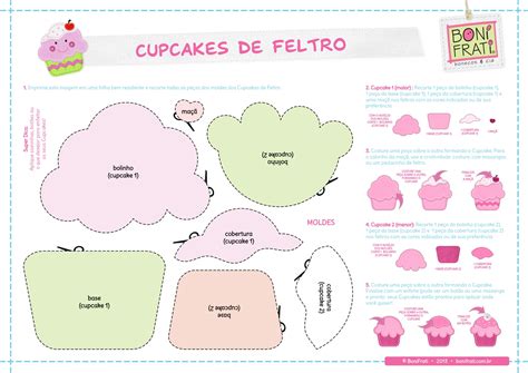 Moldes De Cupcakes De Feltro PAP Artesanato
