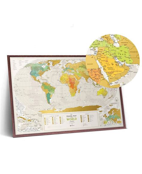 Скретч карта мира 1deame Travel Map Geography World на англ от