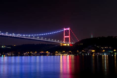 Hd Wallpaper Turkey Bosphorus Bridge Istanbul Night View Water