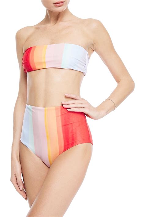 Mara Hoffman Abigail Striped Bandeau Bikini Top Sale Up To Off The Outnet