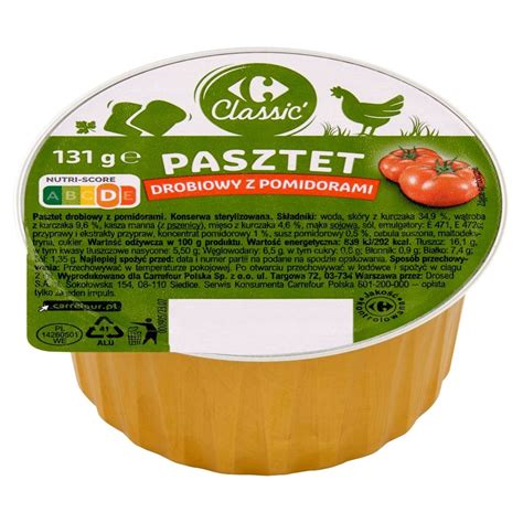Carrefour Classic Pasztet drobiowy z pomidorami g Zakupy online z dostawą do domu