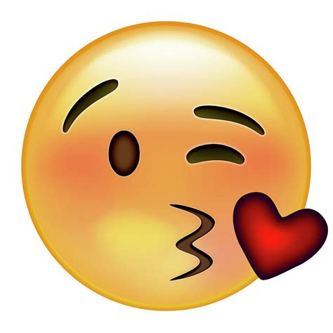 Emoji Wink Heart Kiss Digital Art By Ali Lynne