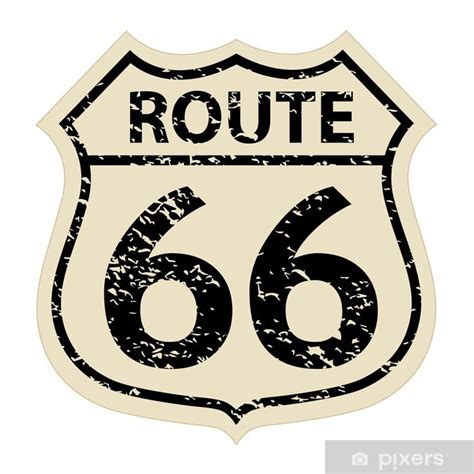Sticker Vintage Route 66 Sign Pixersus
