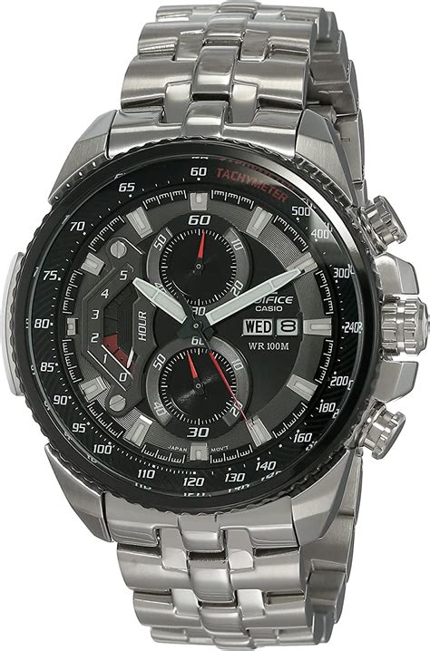 casio men s edifice tachymeter chronograph black dial watch uk fashion