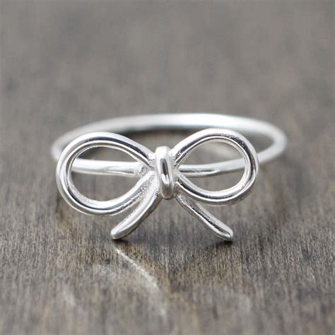 925 Sterling Silver Ribbon Bow Ring Promise By StellaNbosco