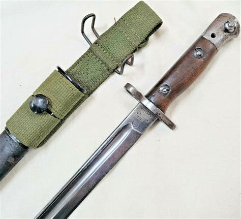 Rare Ww1 Chapman Made 1917 British 303 Rifle 1907 Bayonet Scabbard