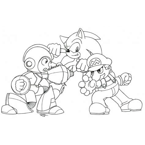 Desenho De Sonic E Super Mario Para Colorir Tudodesenhos