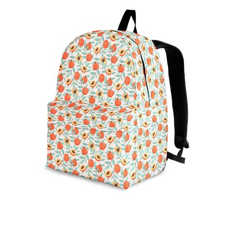 Peach Backpack For Kids And Adults Peach Pattern Bag Peach Etsy