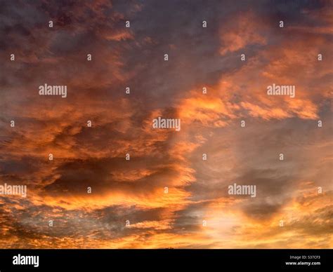 Incredible Red Fire Like Sky Sunset Stock Photo Alamy