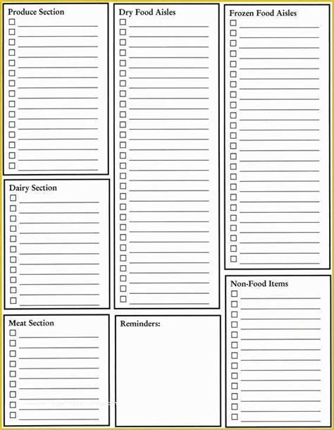 Free Grocery List Template Excel Heritagechristiancollege