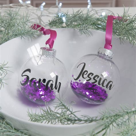 Personalised Pink Glitter Christmas Bauble By Bubblegum