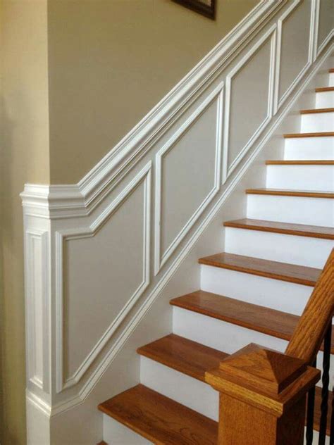 Wainscoting Up The Stairs Stairs Trim Stair Paneling Stair Walls