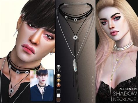 The Sims Resource Shadow Necklace By Pralinesims • Sims 4 Downloads