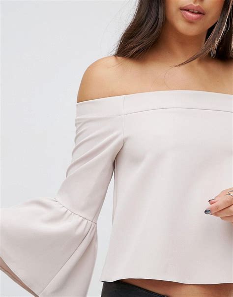 Asos Off The Shoulder Top With Ruffle Sleeve Latest Fashion Clothes Fashion Tops