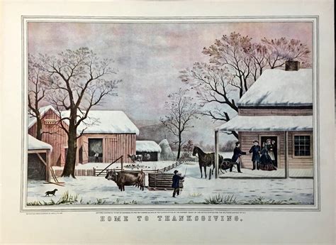 Currier And Ives Home To Thanksgiving 1867 Winter John Schutler Etsy