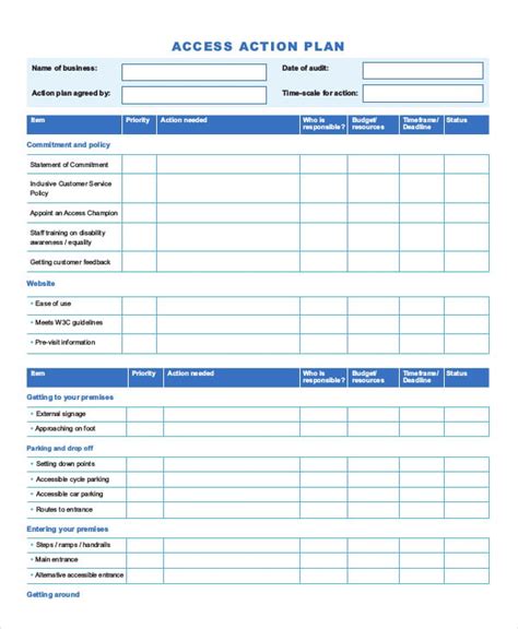 Action Plan Template Plan Templates Free Word Templates