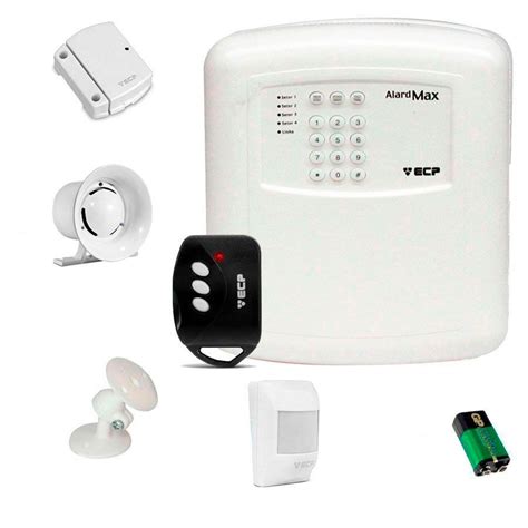 Kit Alarme Residencial Comercial Ecp Alardmax 4 Sem Fio Com 03 Sensores