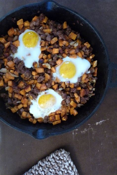 Sweet Potato Hash With Sausage And Baked Eggs Simply Yum