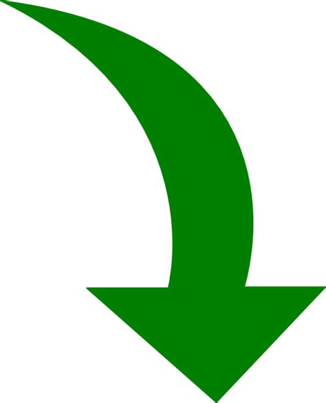 Green Curved Arrow Png Image With Transparent Backgro