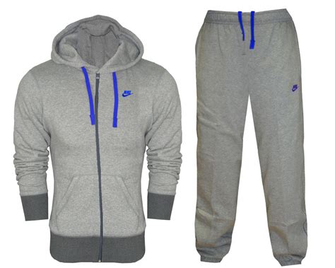 New Mens Nike Fleece Tracksuit Full Zip Hoody Jog Jogging Suit Size S M