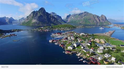 Fishing Town Reine On Lofoten Islands In Norway Stock Video Footage