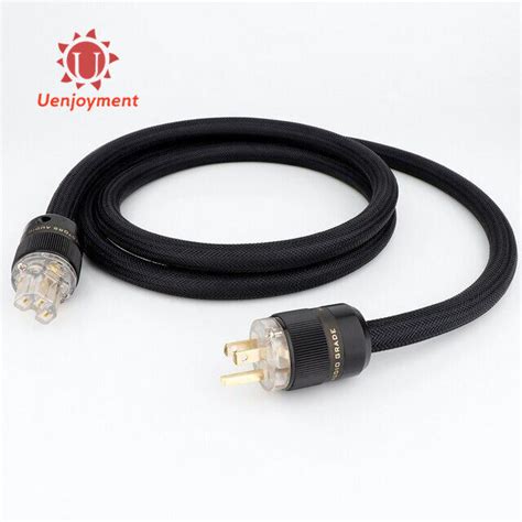 【stock In Sg】hifi Power Cord Hi End Braided Sleeve Amplifier Power Cable 10awg Od 17mm