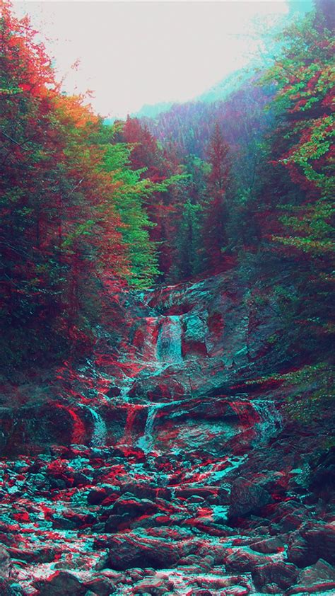 Anaglyph Mountain Green Nature Art Iphone 8 Wallpapers Free Download