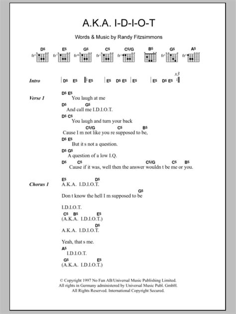 Green Day American Idiot Sheet Music Notes Chords Download Printable