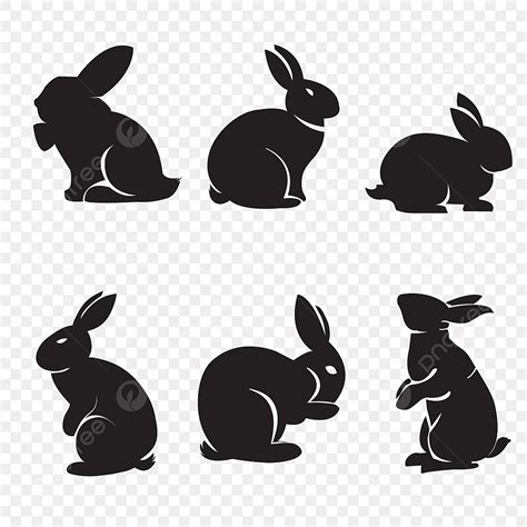 Rabbit Silhouette, Shadow Clipart, Bunny, Easter PNG and Vector with