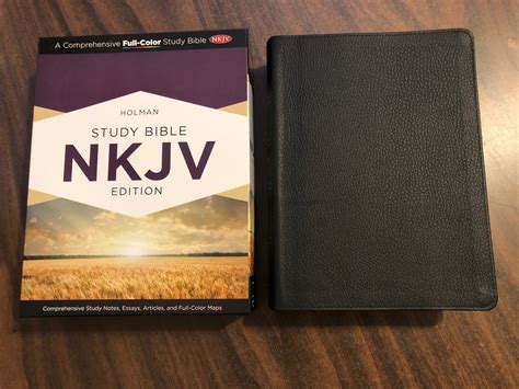 Personalized Nkjv Holman Study Bible Black Genuine Leather Custom