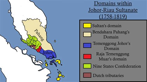 Domains Of Johor Riau Sultanate Before Its Break Up In 1824 Rmalaysia
