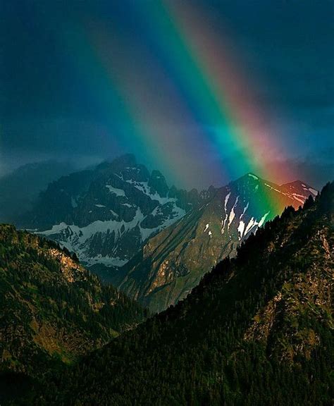 Mountain Rainbow Rainbow Sky Beautiful Landscapes Nature
