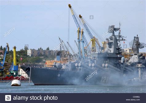 Black Sea Russian Navy Base In Sevastopol Ukraine Pictured Russian Navy Missile Cruiser