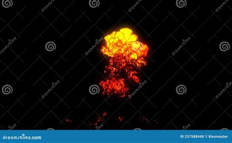 Realistic Fire Blast Explosion With Orange Mushroom Cloud 3d Rendering