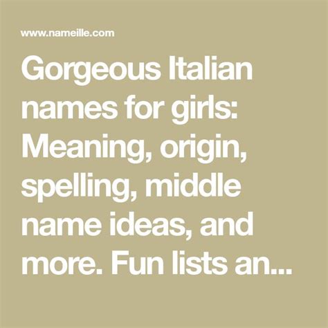 50 Beautiful Italian Names For Girls Italian Girl Names
