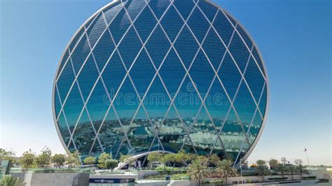 Circular Skyscraper Aldar Headquarters Building Timelapse In Abu Dhabi