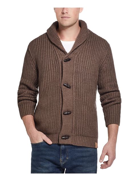 Weatherproof Vintage Mens Brown Long Sleeve Button Down Cardigan Sweater L Ebay