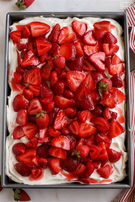 Strawberry Shortcake Sheet Cake Celebrating Sweets