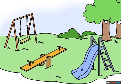 How To Draw A Playground Really Easy Drawing Tutorial