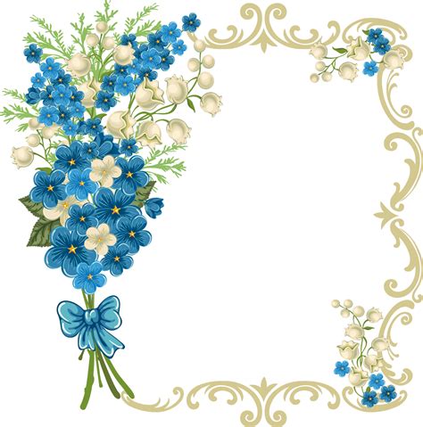 Blue Flower Border Clipart Free Download On Clipartmag
