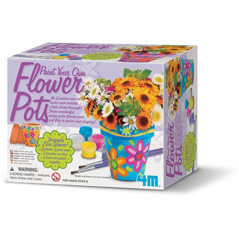 4m Paint Your Own Flower Pots Craft Kit