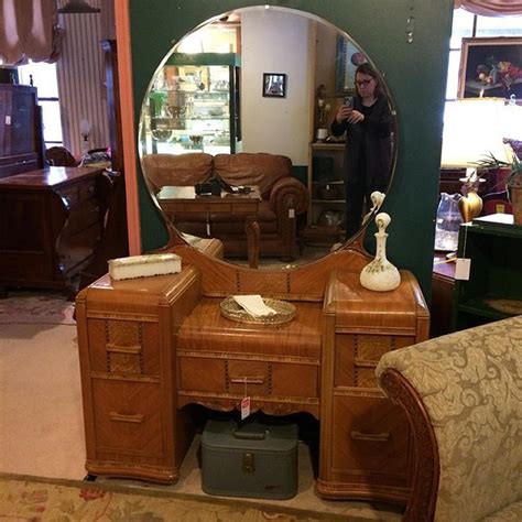 Items similar to vintage waterfall vanity cloud 9, matching vanity bench and white rug. Bucks County Antique Gallery on Instagram: "1930s ...