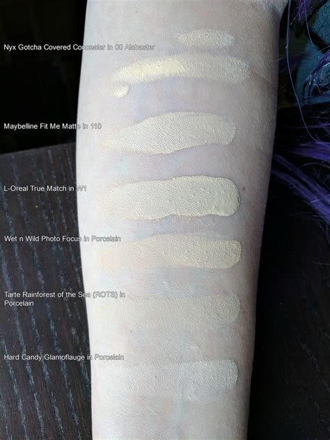 Foundation Swatches Foundation Swatches Extremely Pale Skin Pale Foundation