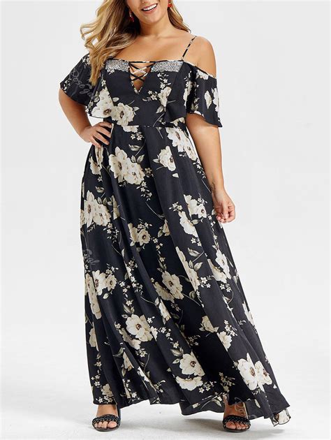 41 Off Plus Size Open Shoulder Sequins Bohemian Maxi Dress Rosegal
