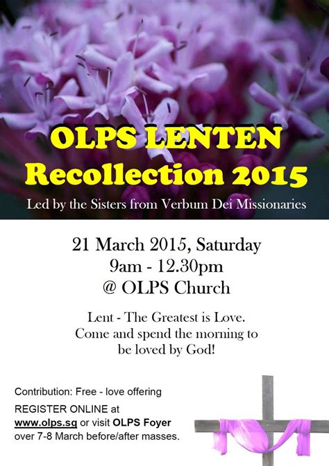 Olps Lenten Recollection 2015 Church Of Our Lady Of Perpetual Succour